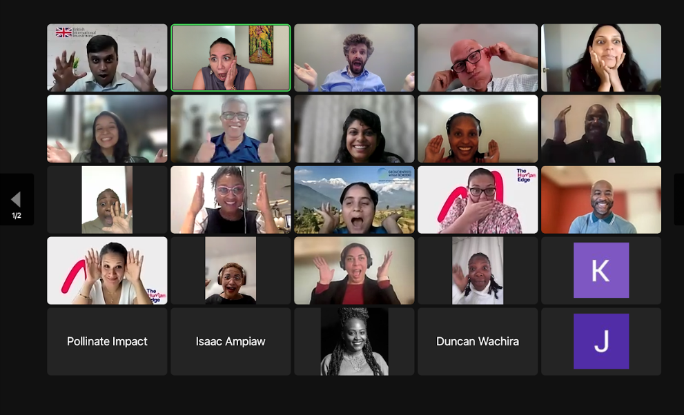 members of the design team working together to formulate the Pollinate Impact network.