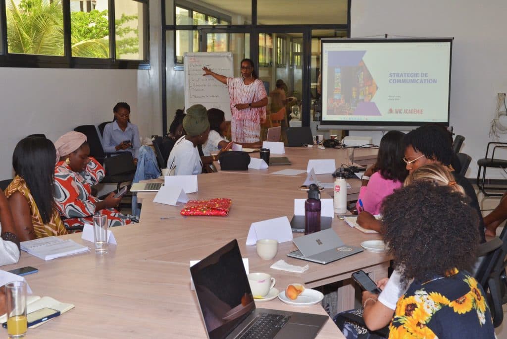 Women entrepreneurs during a training session on Communication strategy
