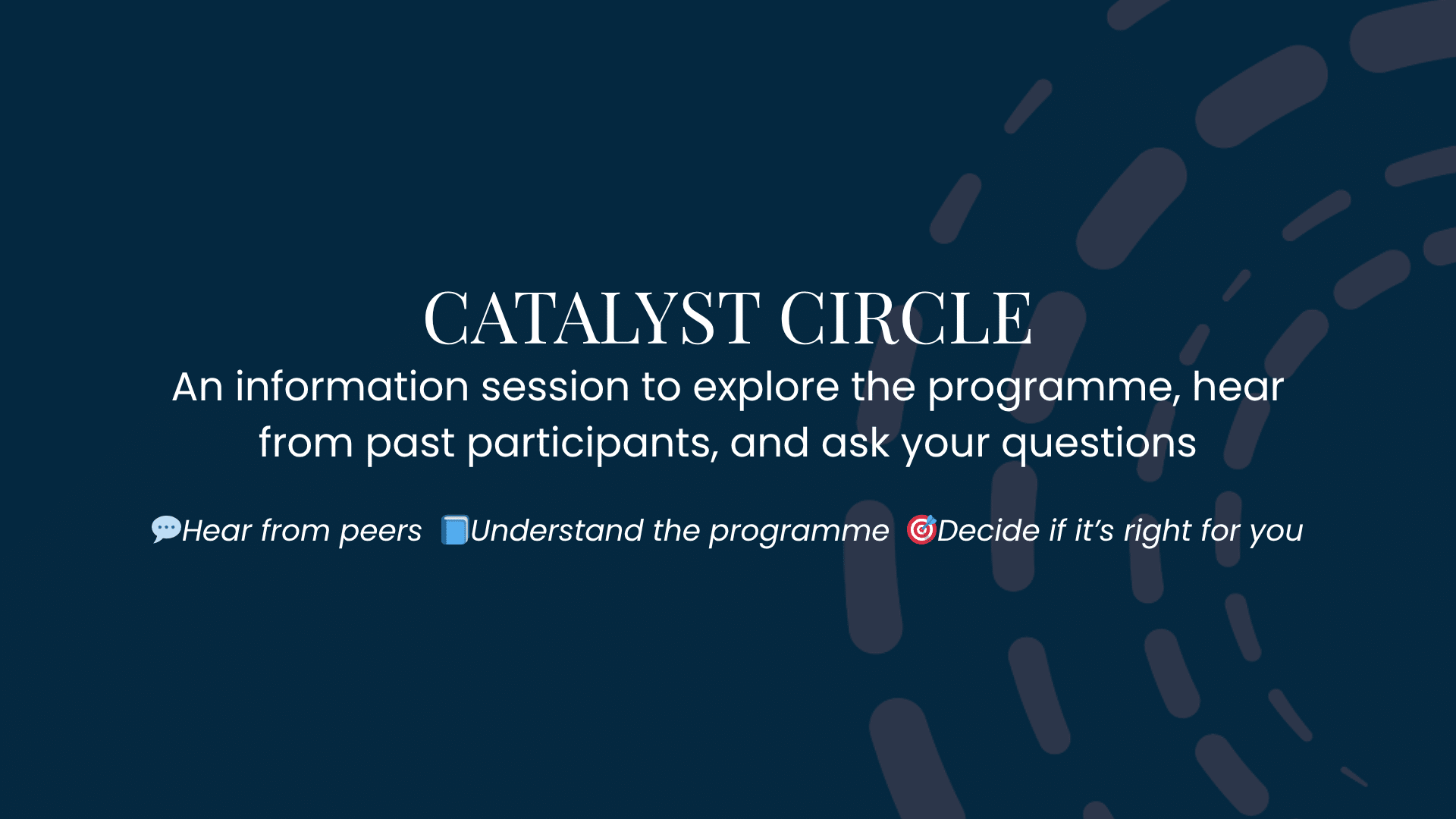 April 28th catalyst circle info session banner